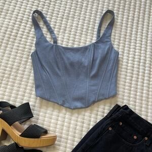 Blue Knit Bustier Tank Top NWT Size M NWT